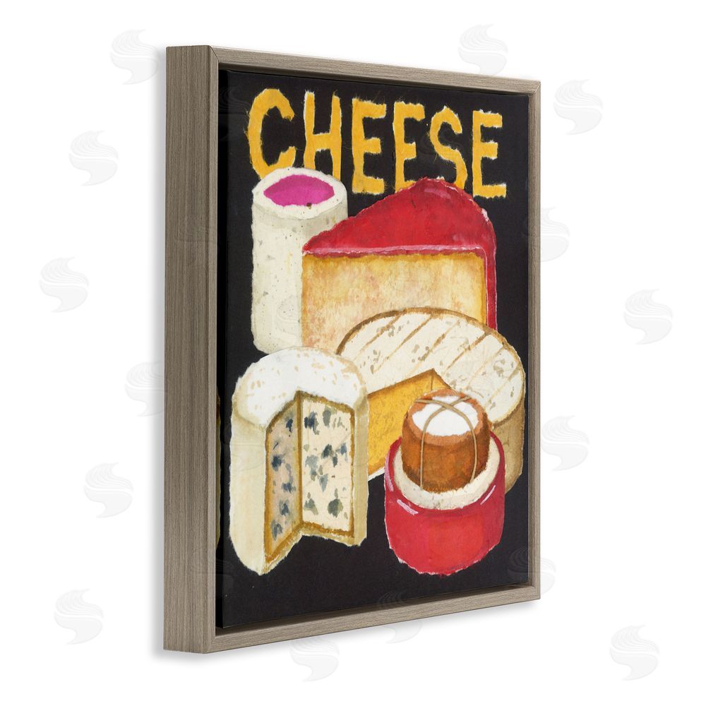 Nancy Overton Assorted Cheese Wheels Brown Floating Frame Canvas Wall Art Print