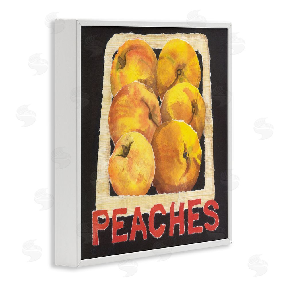 Nancy Overton Collaged Garden Peaches White Framed Giclee Wall Art Print
