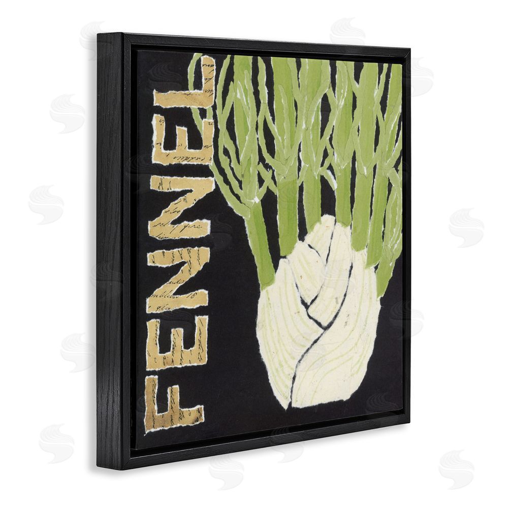 Nancy Overton Fennel Root Vegetable Black Floating Frame Canvas Wall Art Print