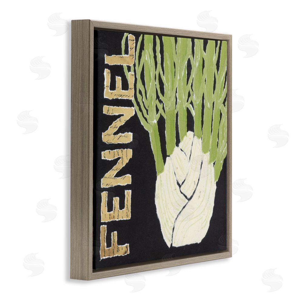 Nancy Overton Fennel Root Vegetable Brown Floating Frame Canvas Wall Art Print