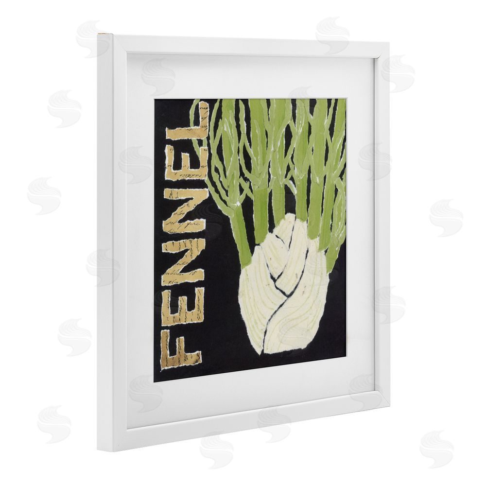 Nancy Overton Fennel Root Vegetable White Framed Print Under Glass Wall Art