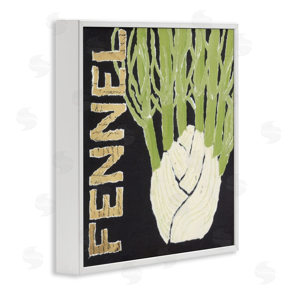 Nancy Overton Fennel Root Vegetable White Framed Giclee Wall Art Print