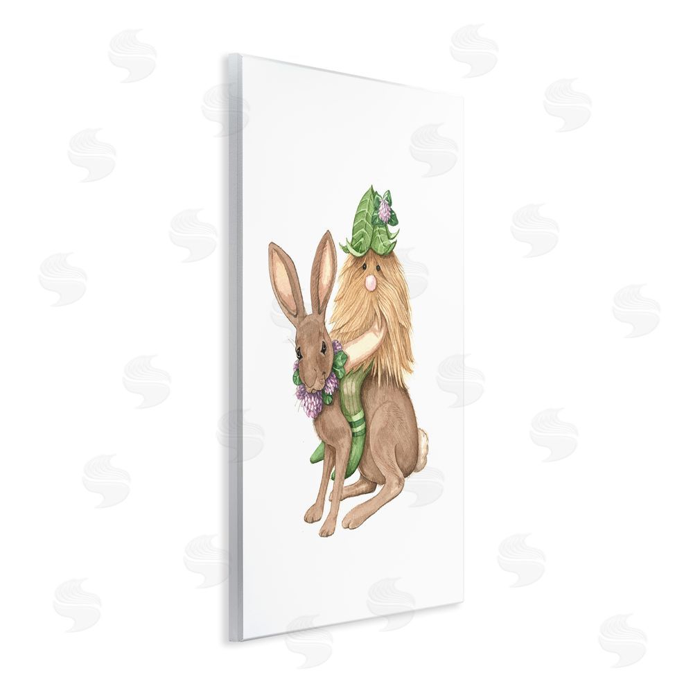 Nancy Overton Garden Elf Riding Rabbit Wall Plaque Art Print