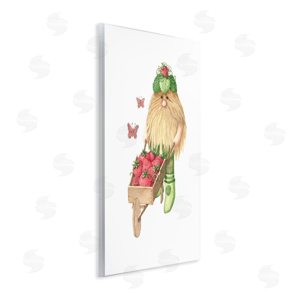 Nancy Overton Garden Elf with Wheelbarrow Wall Plaque Art Print