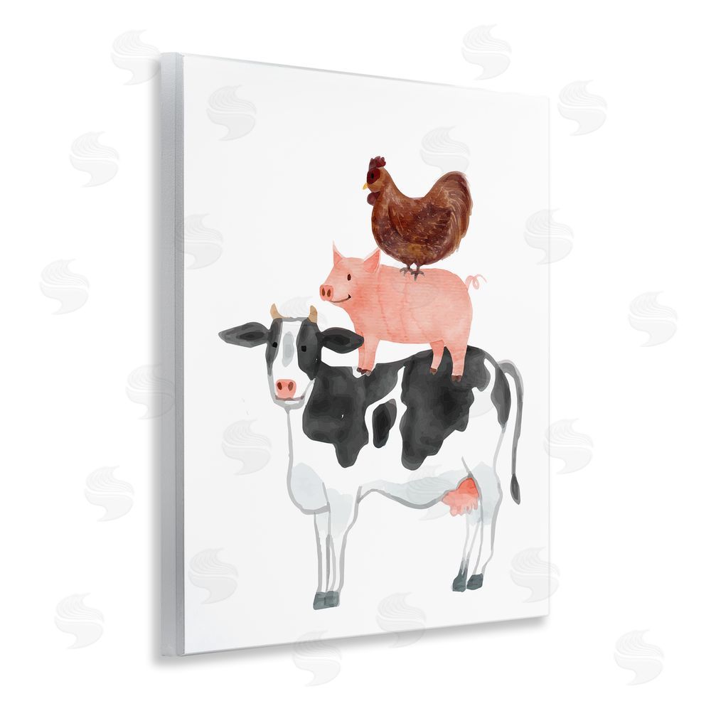 Kim Allen Farm Animal Stack Whimsy Wall Plaque Art Print