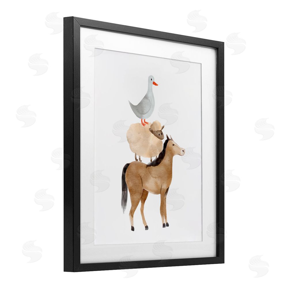 Kim Allen Farm Life Stack Black Framed Print Under Glass Wall Art