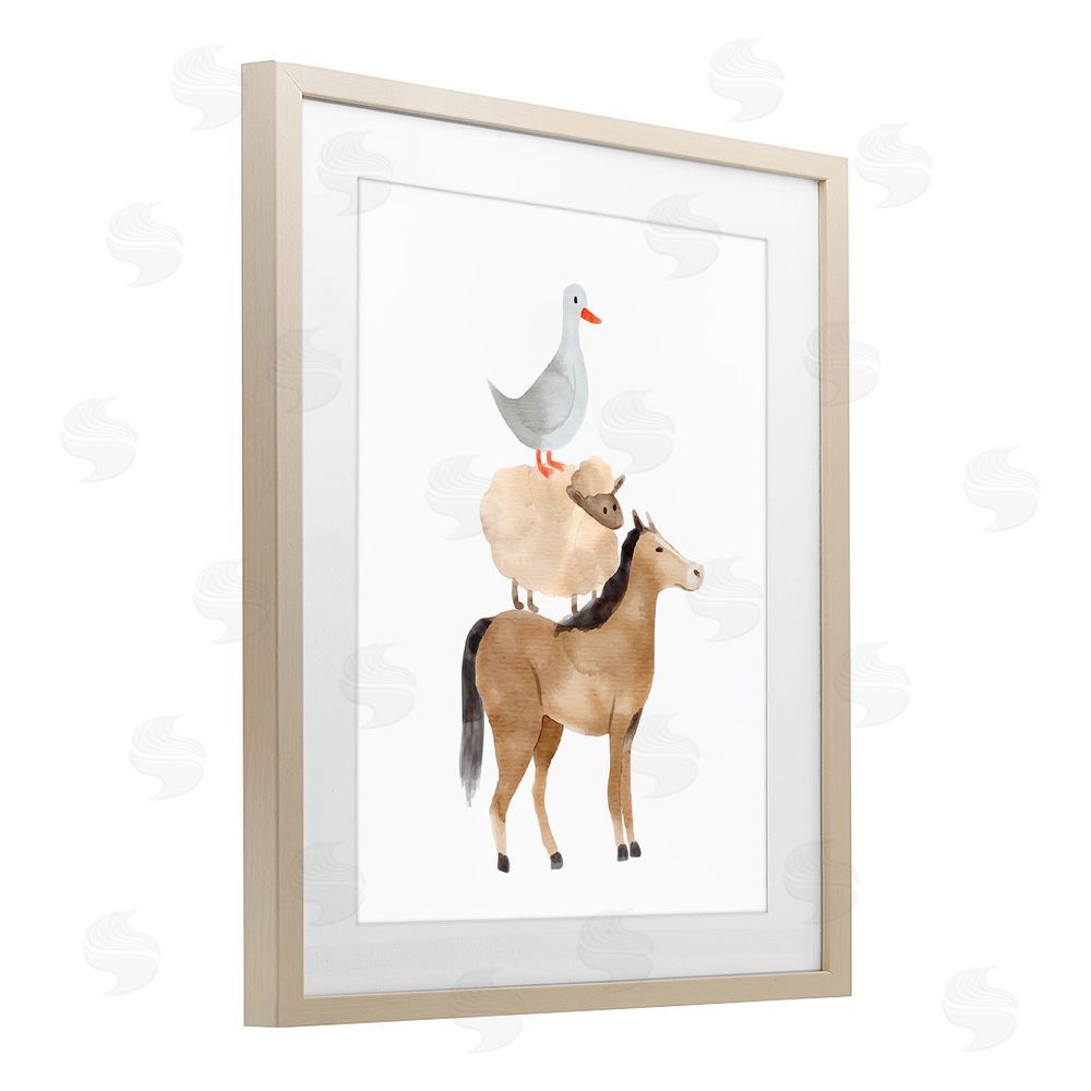 Kim Allen Farm Life Stack Birch Framed Print Under Glass Wall Art