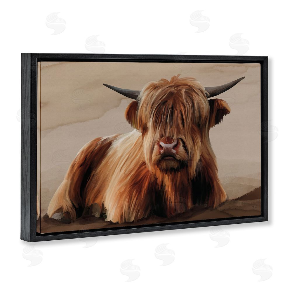 Renel Peters Got My Hair Done Cattle Black Floating Frame Canvas Wall Art Print