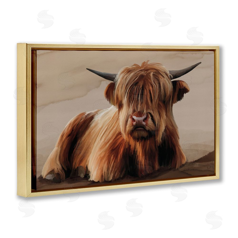 Renel Peters Got My Hair Done Cattle Gold Floating Frame Canvas Wall Art Print
