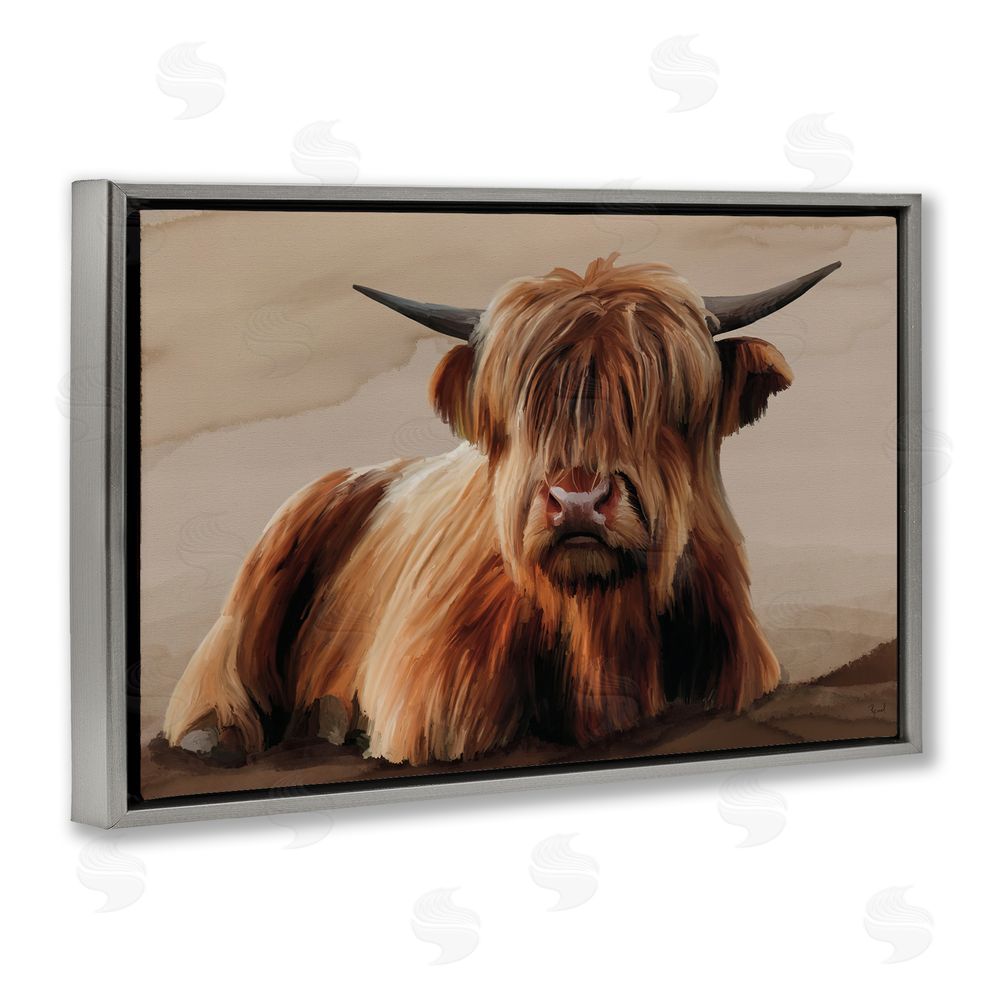 Renel Peters Got My Hair Done Cattle Gray Floating Frame Canvas Wall Art Print
