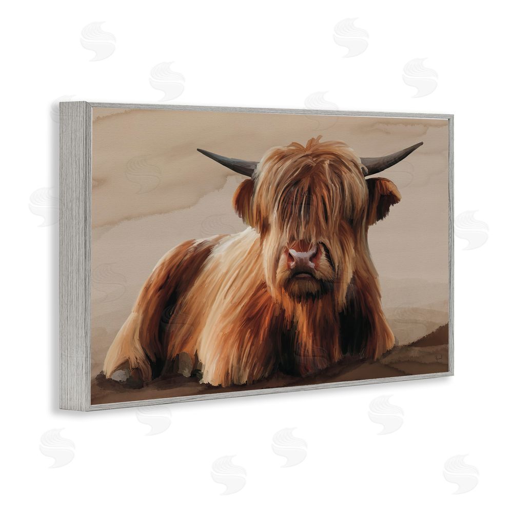 Renel Peters Got My Hair Done Cattle Gray Framed Giclee Wall Art Print