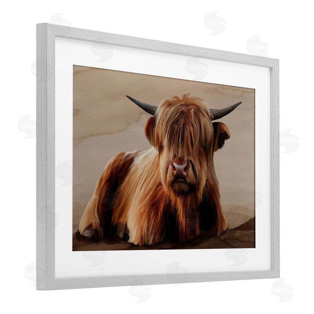 Renel Peters Got My Hair Done Cattle Gray Framed Print Under Glass Wall Art
