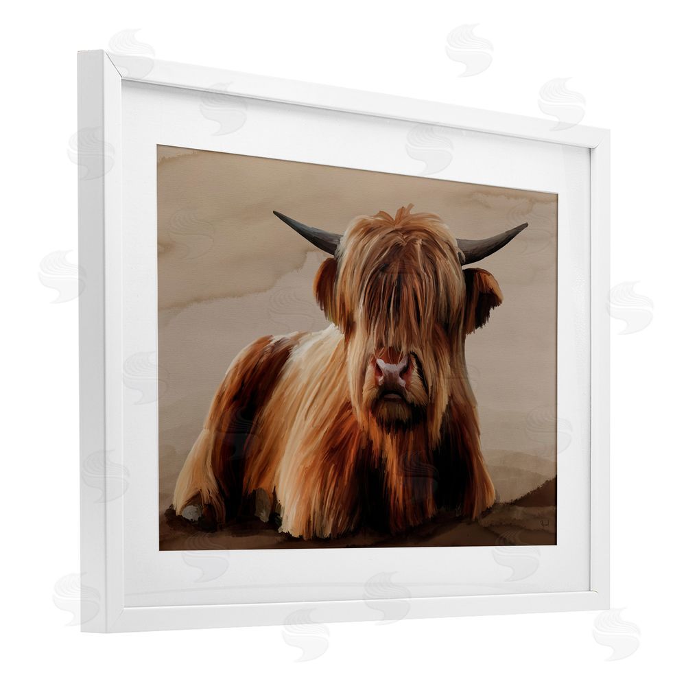 Renel Peters Got My Hair Done Cattle White Framed Print Under Glass Wall Art