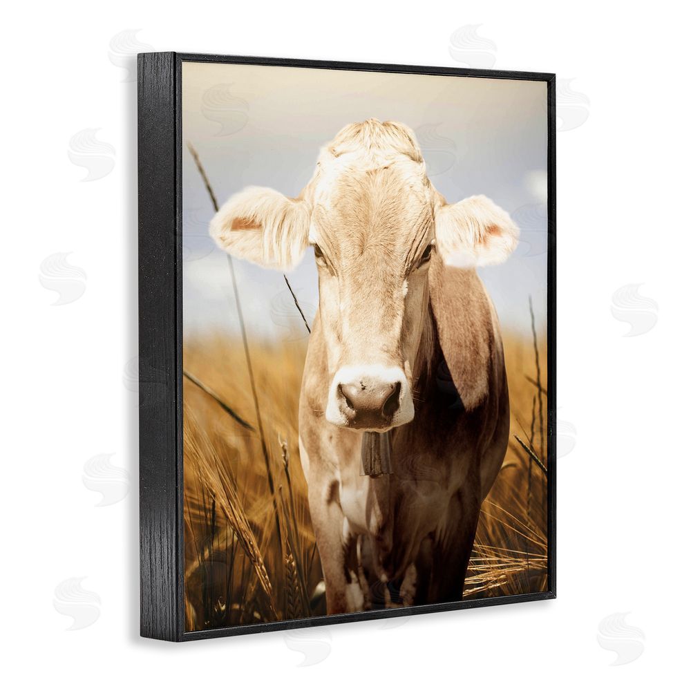Marcus Prime Simple Belle Cow Portrait Black Framed Giclee Wall Art Print