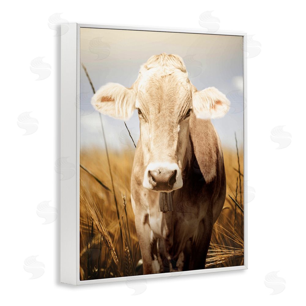 Marcus Prime Simple Belle Cow Portrait White Framed Giclee Wall Art Print