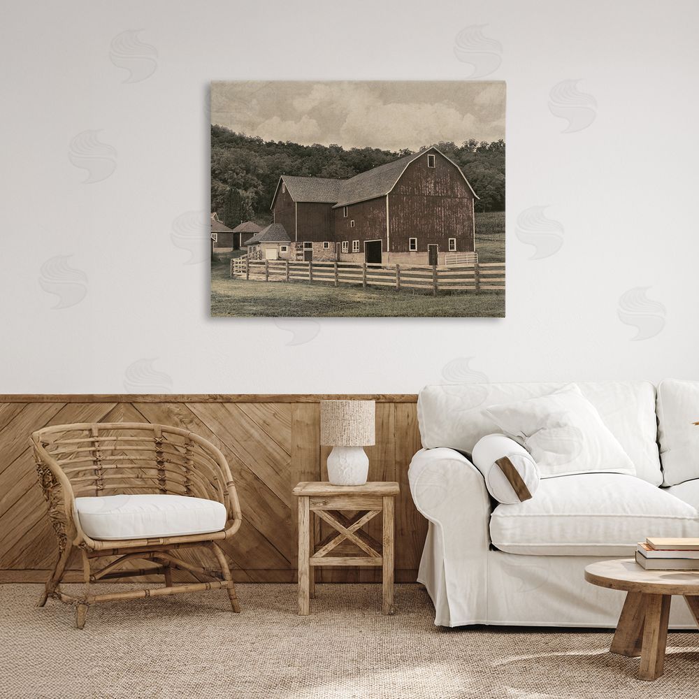 Marcus Prime Tender Living Space Barn Stretched Canvas Wall Art in Room