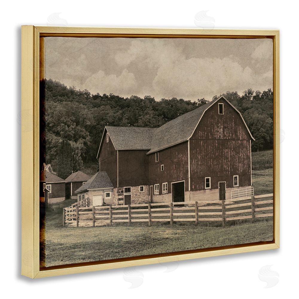 Marcus Prime Tender Living Space Barn Gold Floating Frame Canvas Wall Art Print