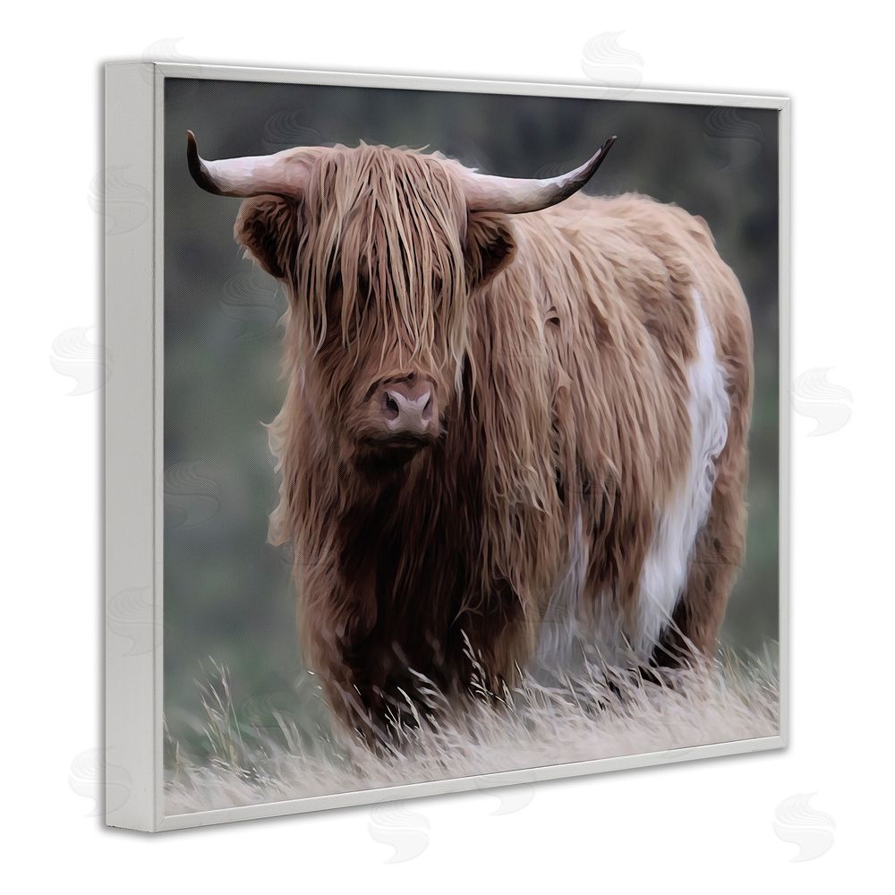 Marcus Prime Wandering Harry Highland Cattle White Framed Giclee Wall Art Print