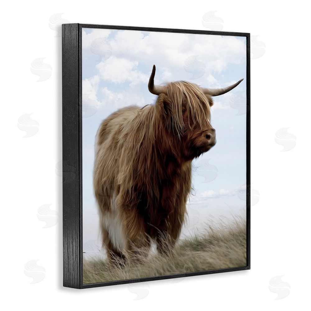 Marcus Prime Restful Look Highland Cattle Black Framed Giclee Wall Art Print