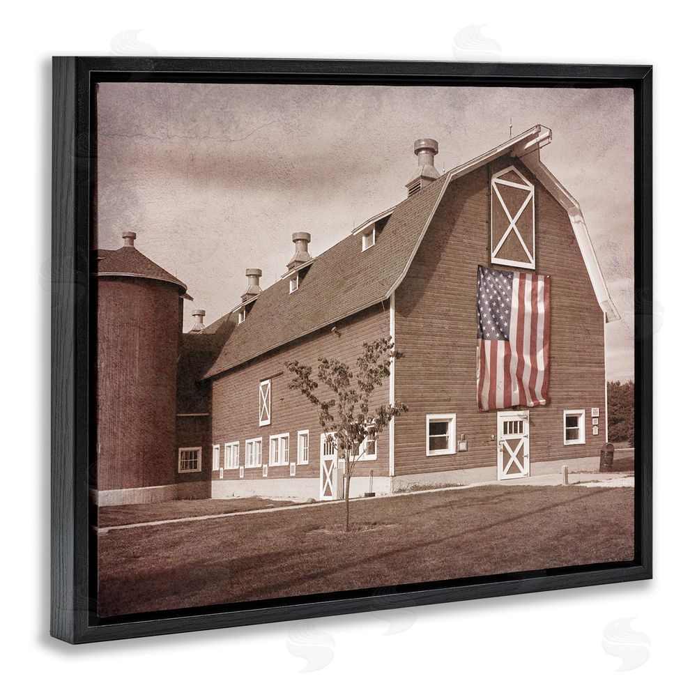 Marcus Prime Rural America Barn Black Floating Frame Canvas Wall Art Print