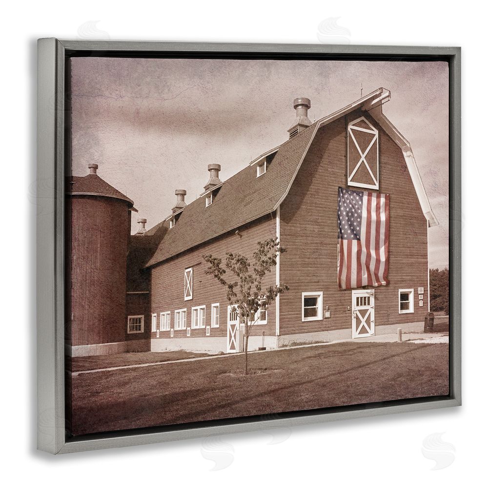 Marcus Prime Rural America Barn Gray Floating Frame Canvas Wall Art Print