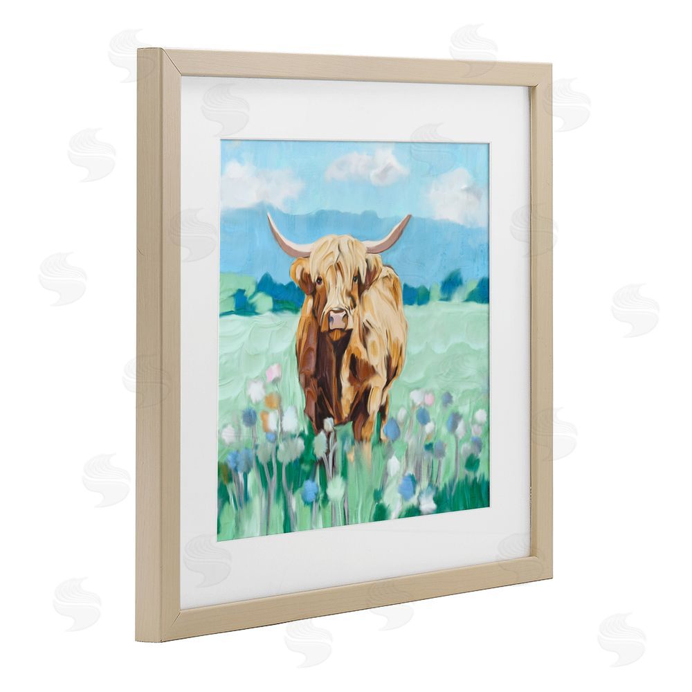 Kim Allen Blue Sky Highland Birch Framed Print Under Glass Wall Art
