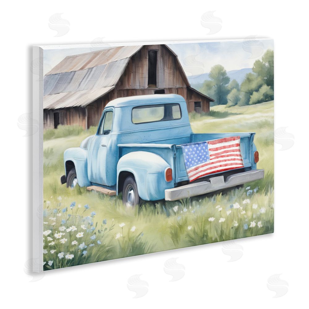 Kim Allen American Pride Truck on Farm Wall Plaque Art Print