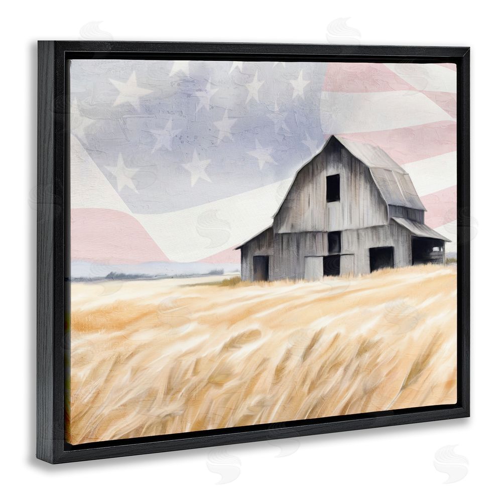 Kim Allen Amber Waves of Farmland Black Floating Frame Canvas Wall Art Print