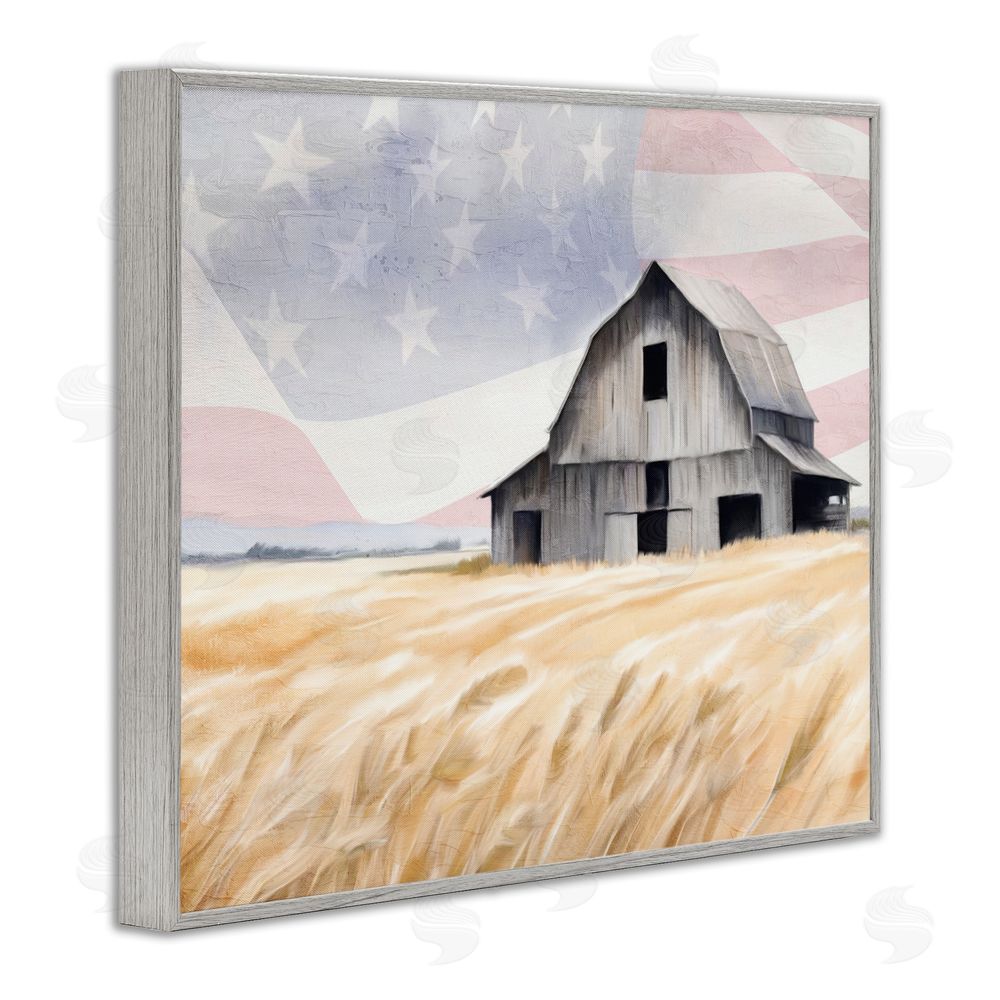 Kim Allen Amber Waves of Farmland Gray Framed Giclee Wall Art Print