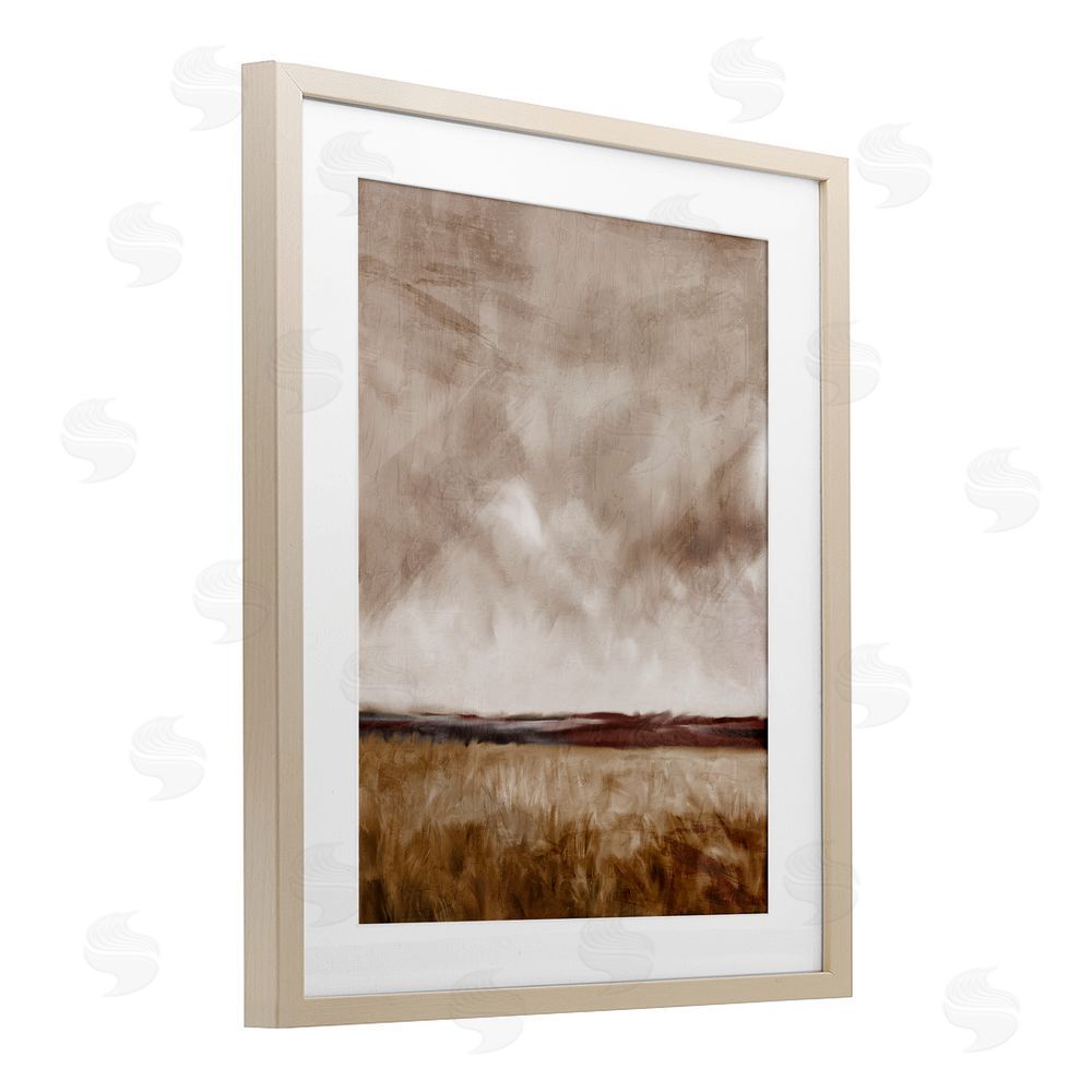 Kim Allen Overcast Autumn Sky Birch Framed Print Under Glass with White Mat Wall Art