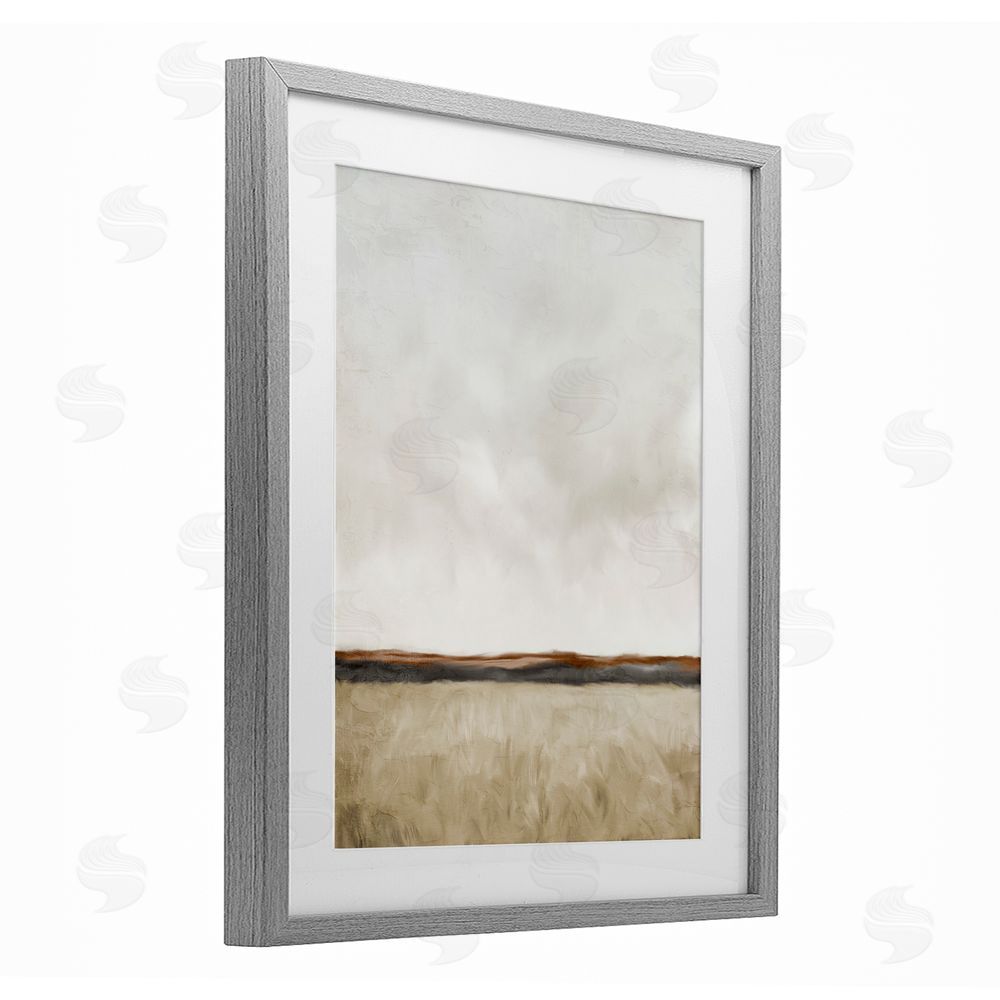 Kim Allen Distant View in Neutrals Gray Framed Print Under Glass Wall Art
