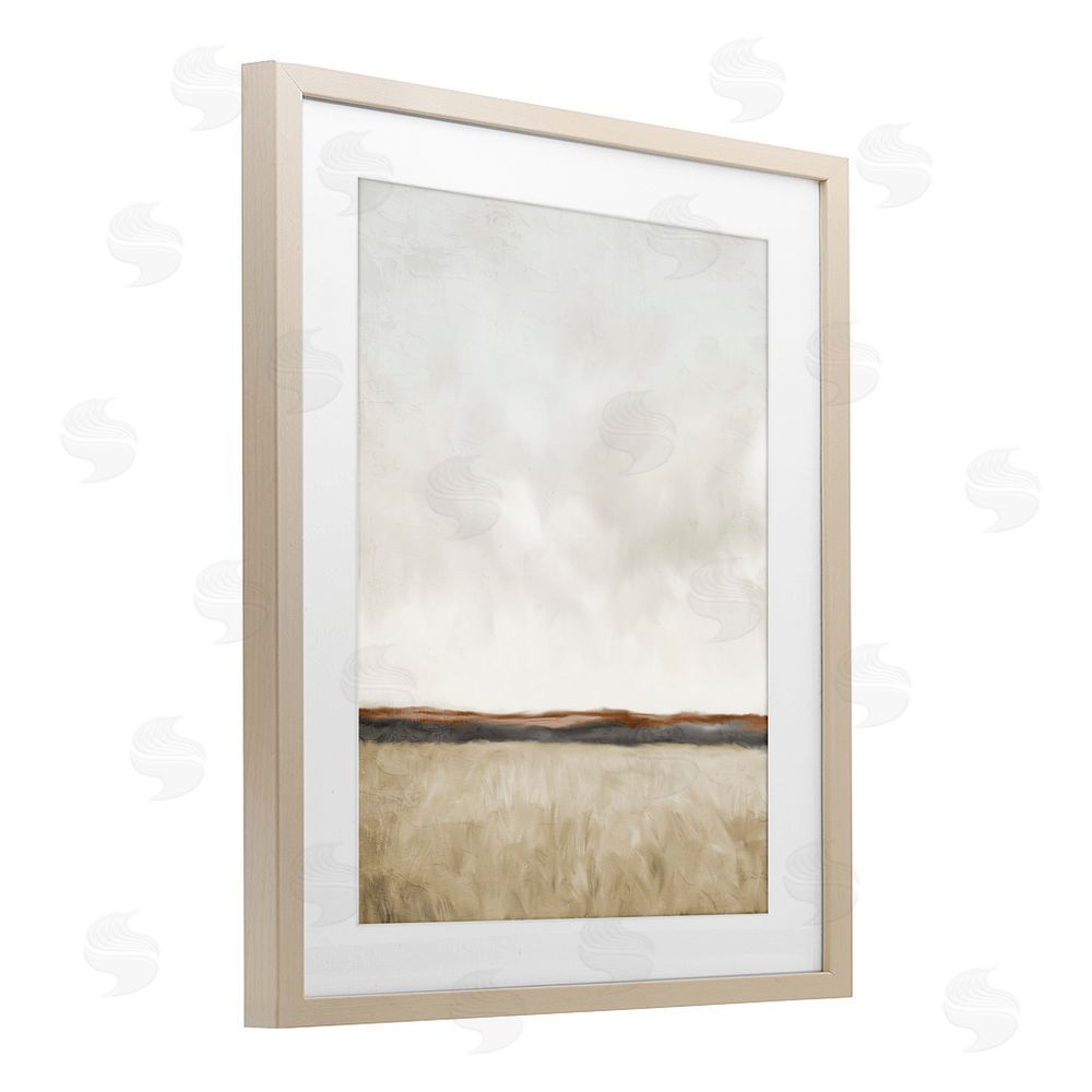 Kim Allen Distant View in Neutrals Birch Framed Print Under Glass Wall Art