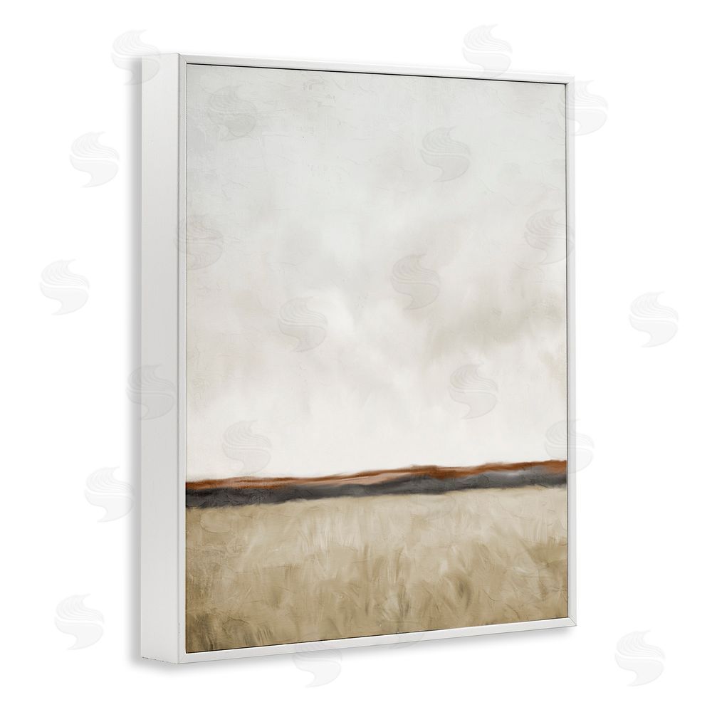 Kim Allen Distant View in Neutrals White Framed Giclee Wall Art Print