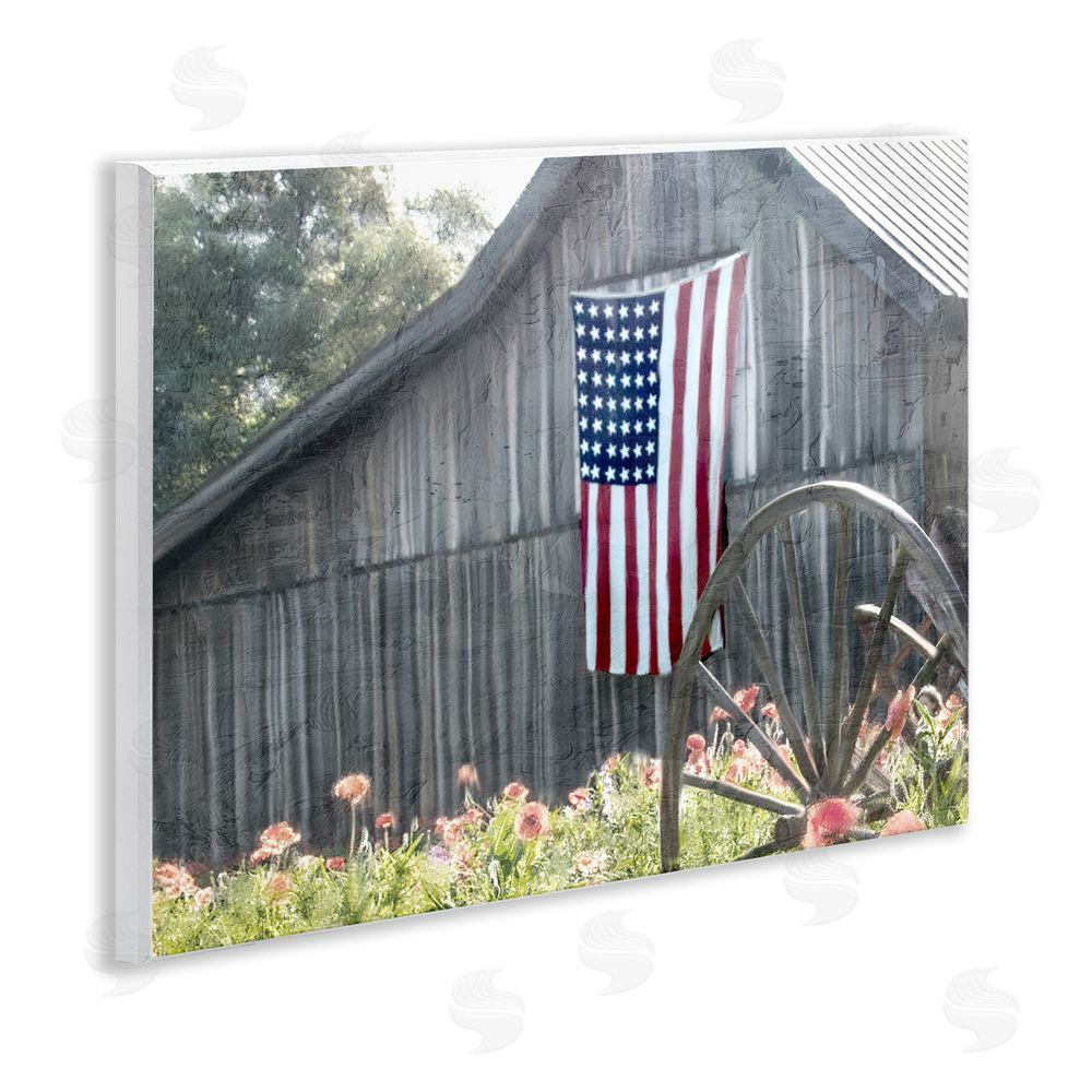Kim Allen USA Wagon Wheel Barn Wall Plaque Art Print