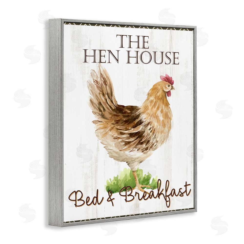 Anne Bailey Hen House Bed and Breakfast Gray Framed Giclee Wall Art Print