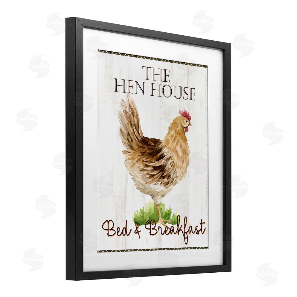 Anne Bailey Hen House Bed and Breakfast Black Framed Print Under Glass Wall Art