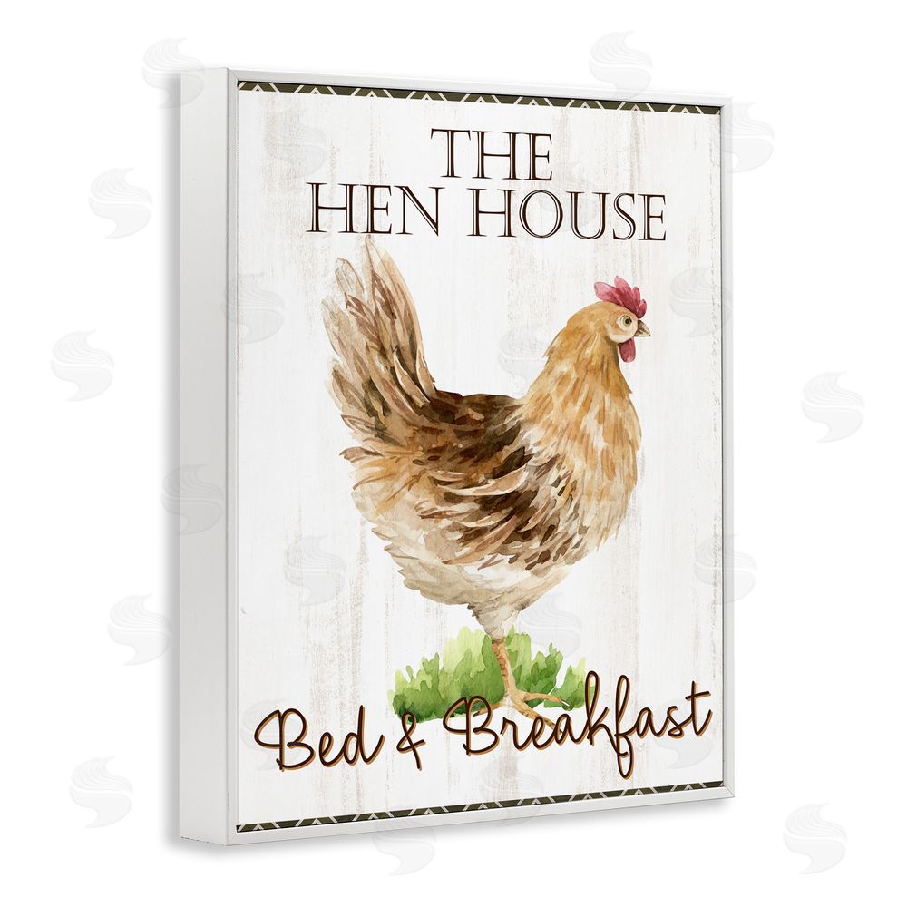 Anne Bailey Hen House Bed and Breakfast White Framed Giclee Wall Art Print