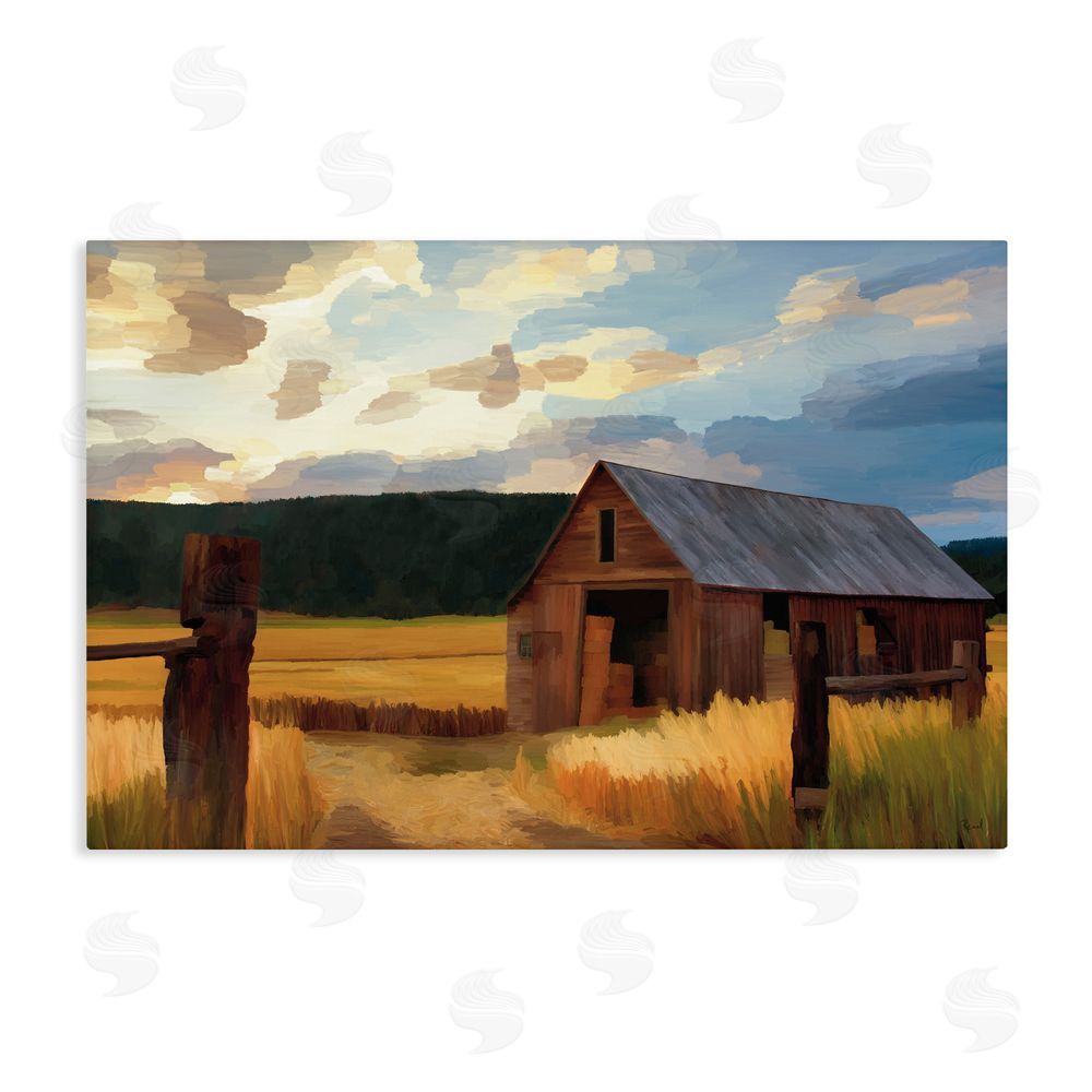 Renel Peters Harvest Time Autumn Barn Stretched Canvas Wall Art Print