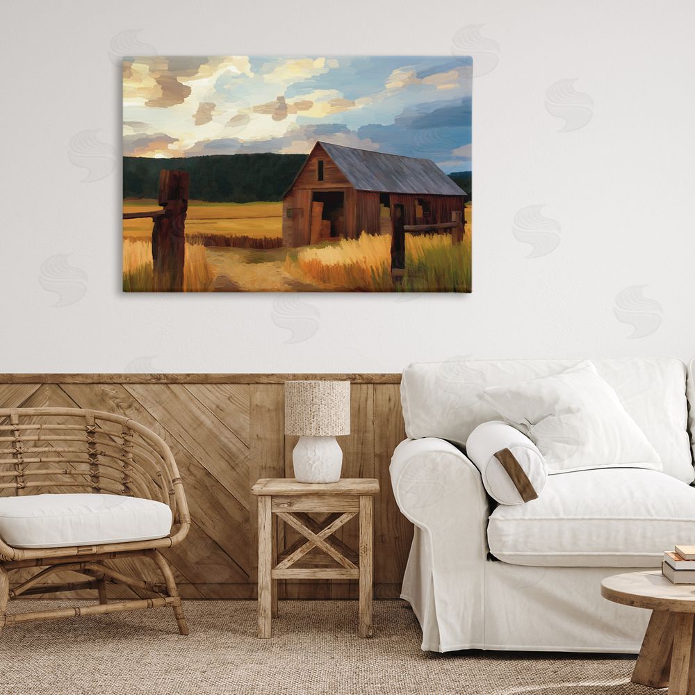 Renel Peters Harvest Time Autumn Barn Canvas Wall Art Print in Room
