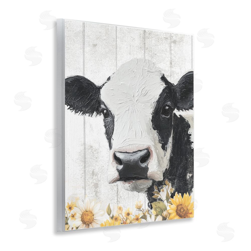 Christine Simpson Art Cow and Sunflowers Wall Plaque Art Print