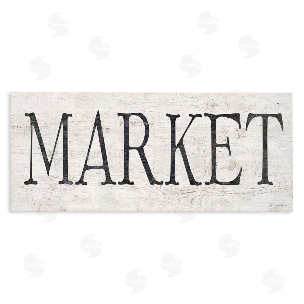 Denise Brown Market Farmhouse Text Stretched Canvas Wall Art Print