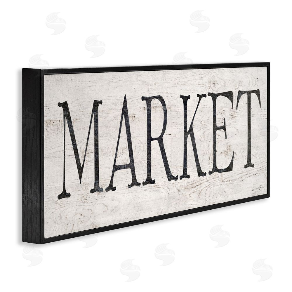 Denise Brown Market Farmhouse Text Black Framed Giclee Wall Art Print