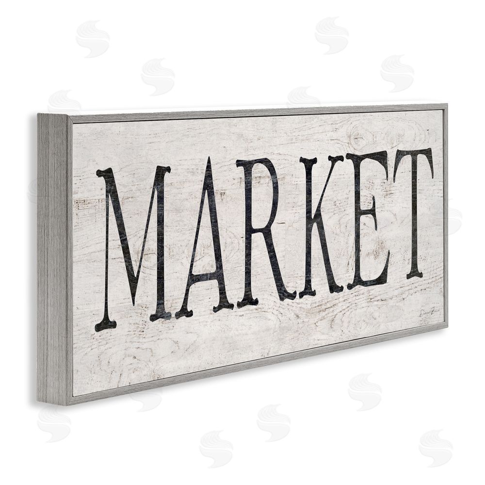 Denise Brown Market Farmhouse Text Gray Framed Giclee Wall Art Print