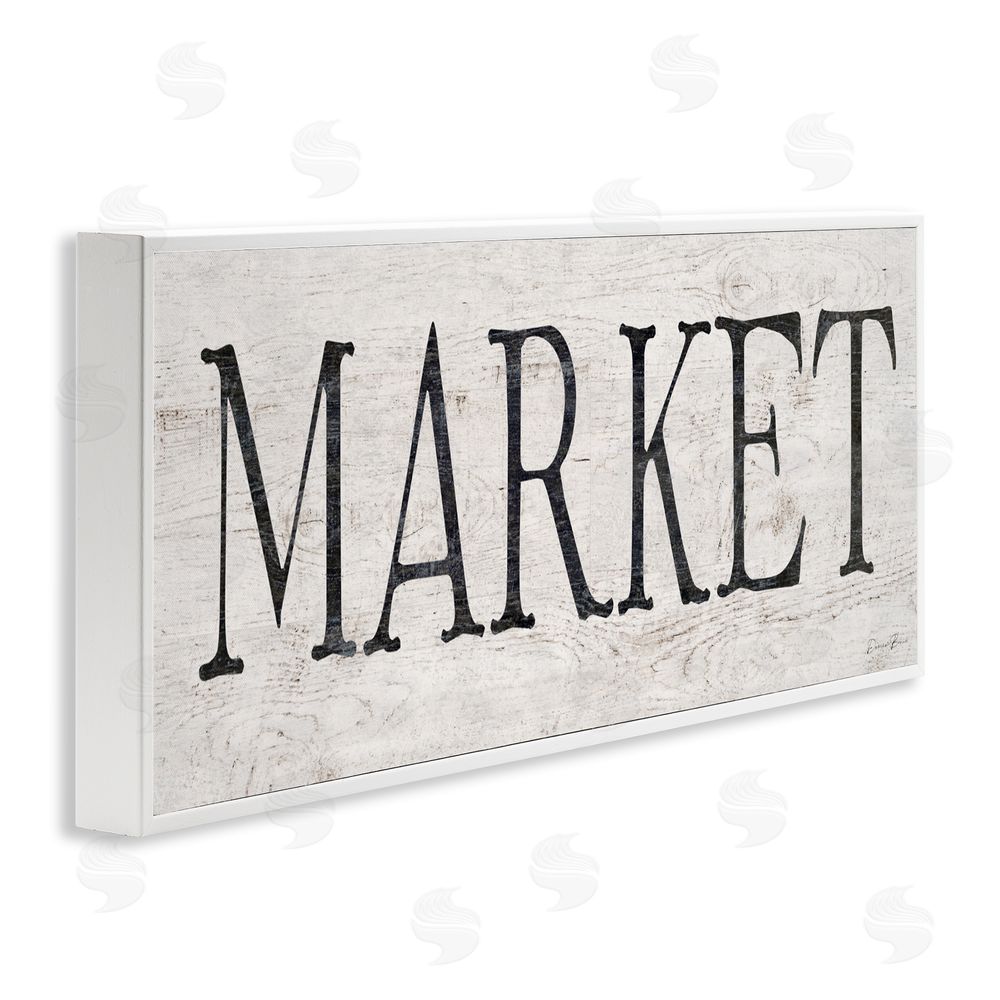 Denise Brown Market Farmhouse Text White Framed Giclee Wall Art Print