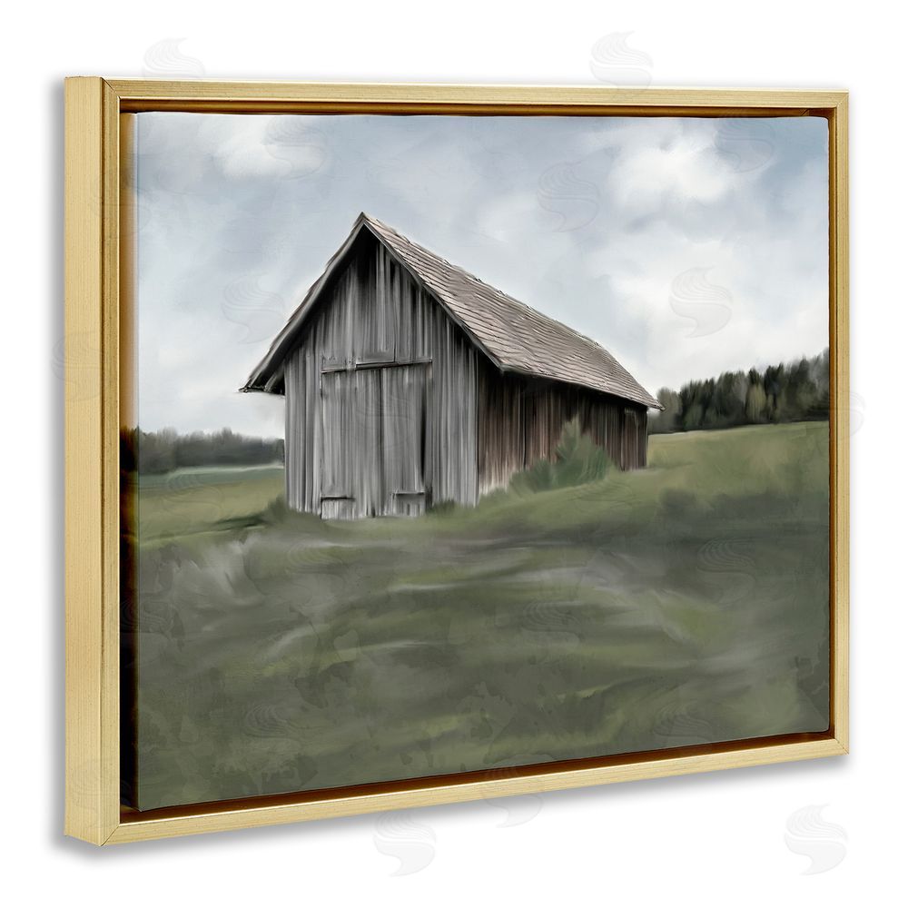 Kim Allen Farm's Back Pasture Gold Floating Frame Canvas Wall Art Print