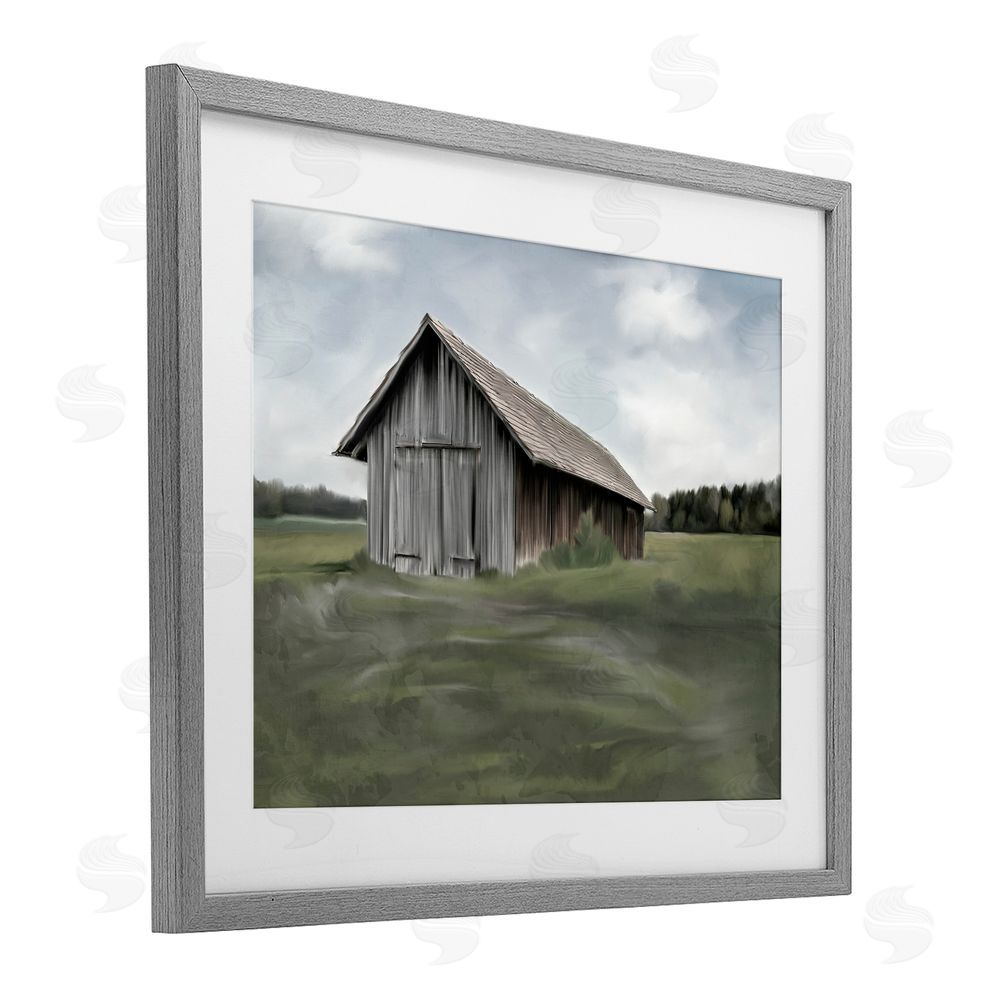 Kim Allen Farm's Back Pasture Gray Framed Print Under Glass Wall Art