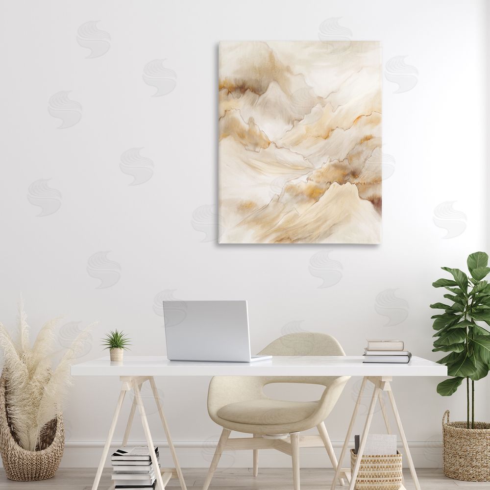 Kim Allen Neutral Land Flow Canvas Wall Art Print in Room