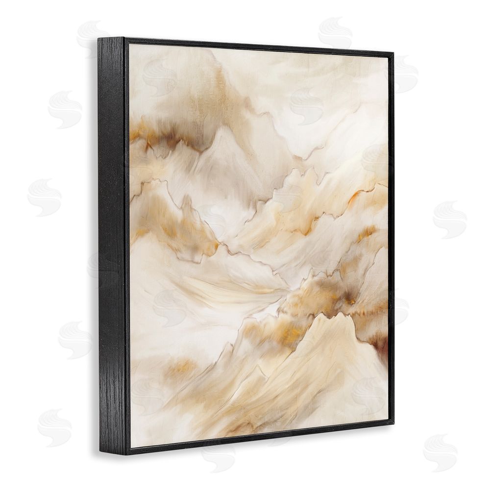 Kim Allen Neutral Land Flow Black Framed Giclee Wall Art Print
