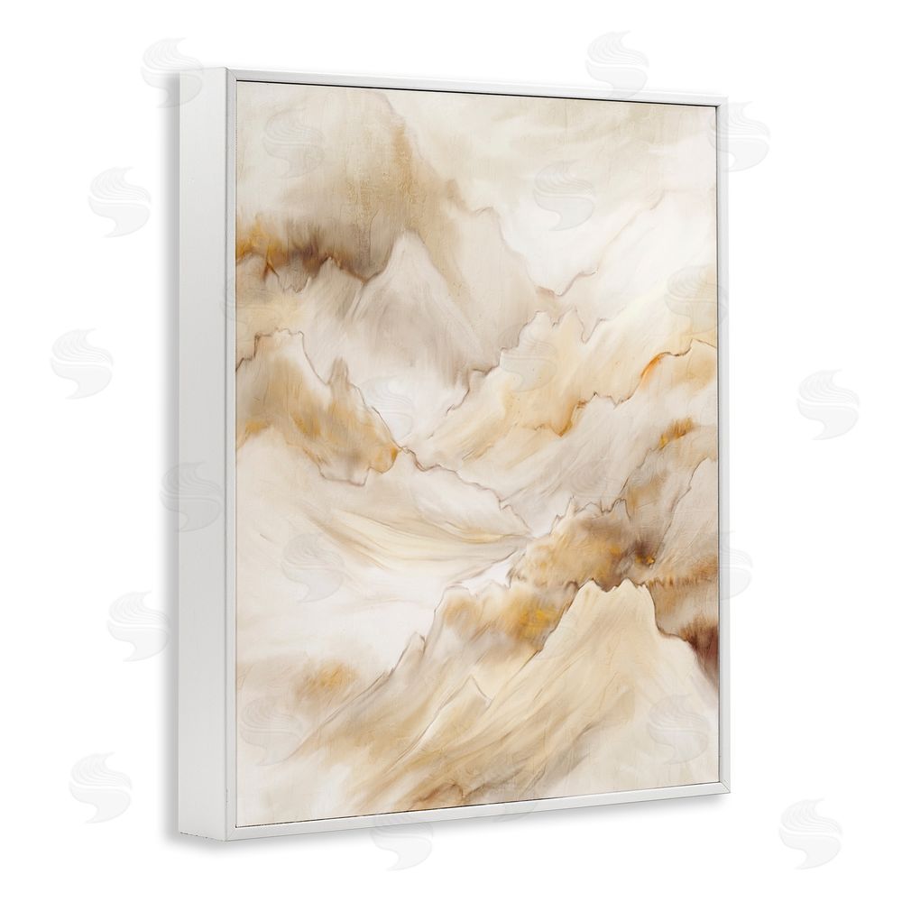 Kim Allen Neutral Land Flow White Framed Giclee Wall Art Print
