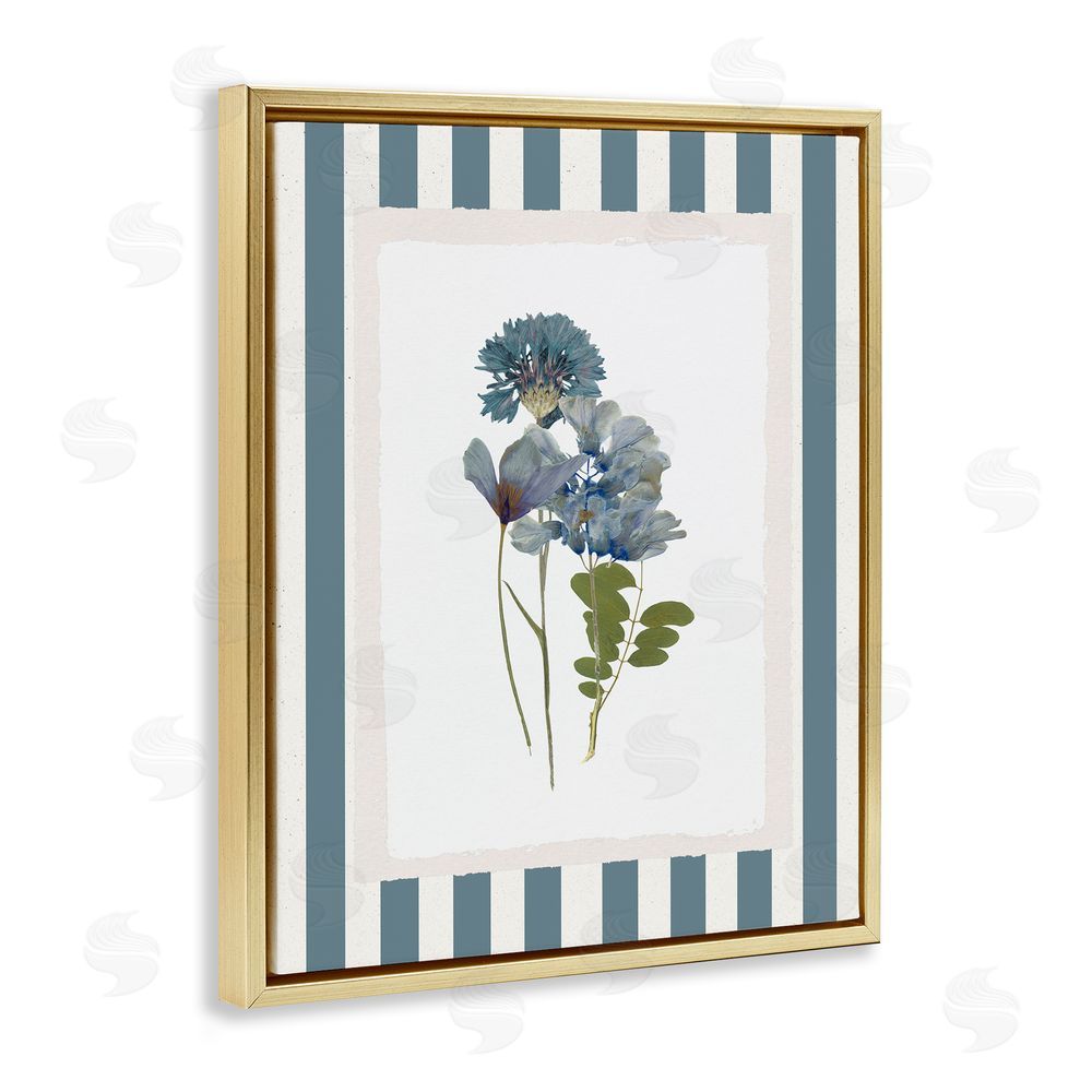 Val Rhodes Summer Memory Flowers Gold Floating Frame Canvas Wall Art Print
